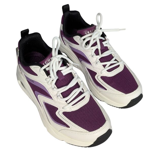 Biało-fioletowe sneakersy damskie SKECHERS Street Tres-Air Uno Rozmiar 36