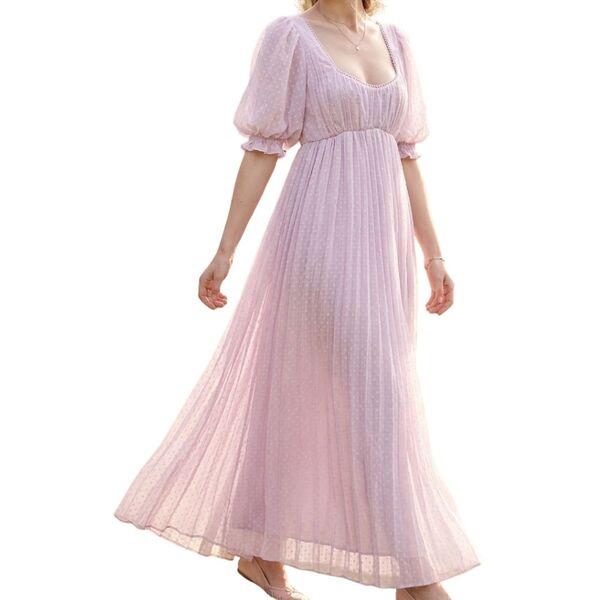 Liliowa sukienka maxi ASOS DESIGN w kropki Rozmiar 38