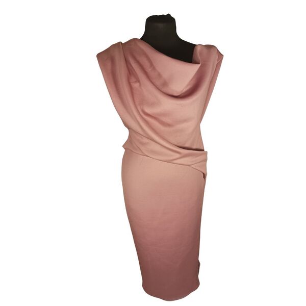 ASOS Design – Brudnoróżowa Sukienka Midi Drapowana – 40