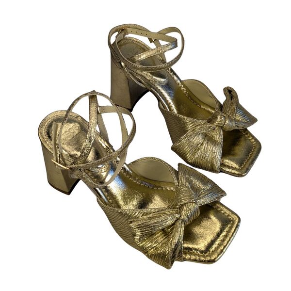 ASOS Design – Złote Sandały z Kokardą na Słupku – 39