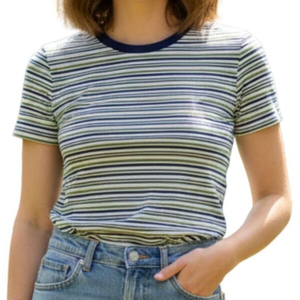 Koszulka Damska Abercrombie & Fitch Baby Tee w Paski XS