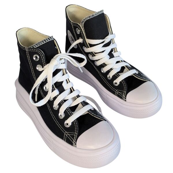 Czarne Trampki na Platformie CONVERSE Wysokie 36 DEF