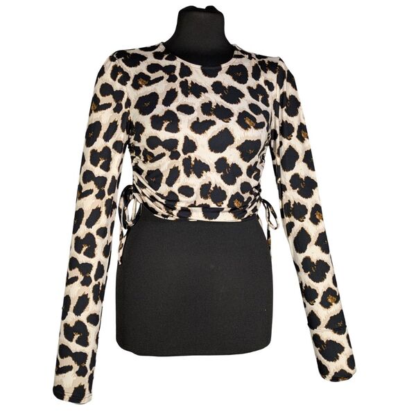 Krótki Top w Panterkę z Długim Rękawem Pieces R. M