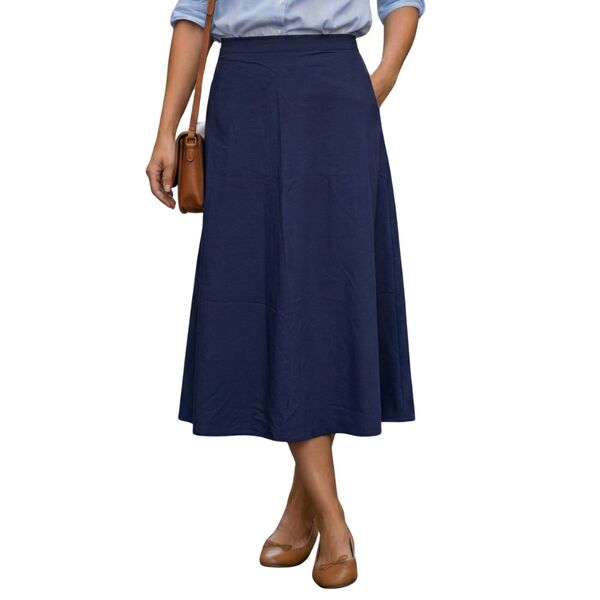 Spódnica Midi Trendyol Granatowa z Kieszeniami Rozmiar 48