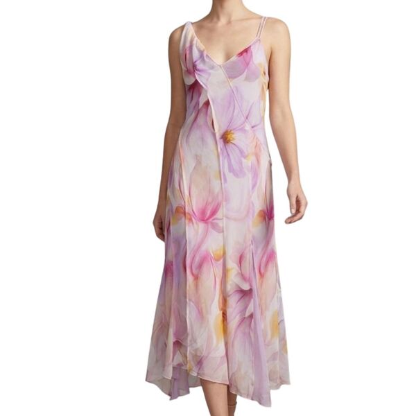 Mango Wielokolorowa Sukienka Maxi w Kwiaty L